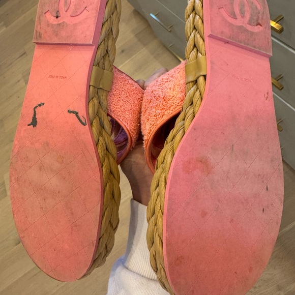 Chanel terry cloth pink sandals - Picture 6 of 7